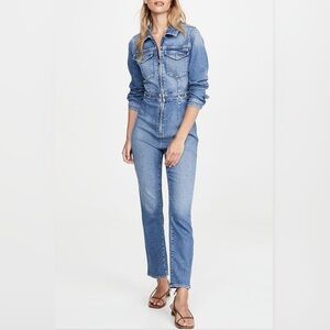 Good American “Fit for Success” Denim Jumpsuit long sleeve sz. 5 (2x)